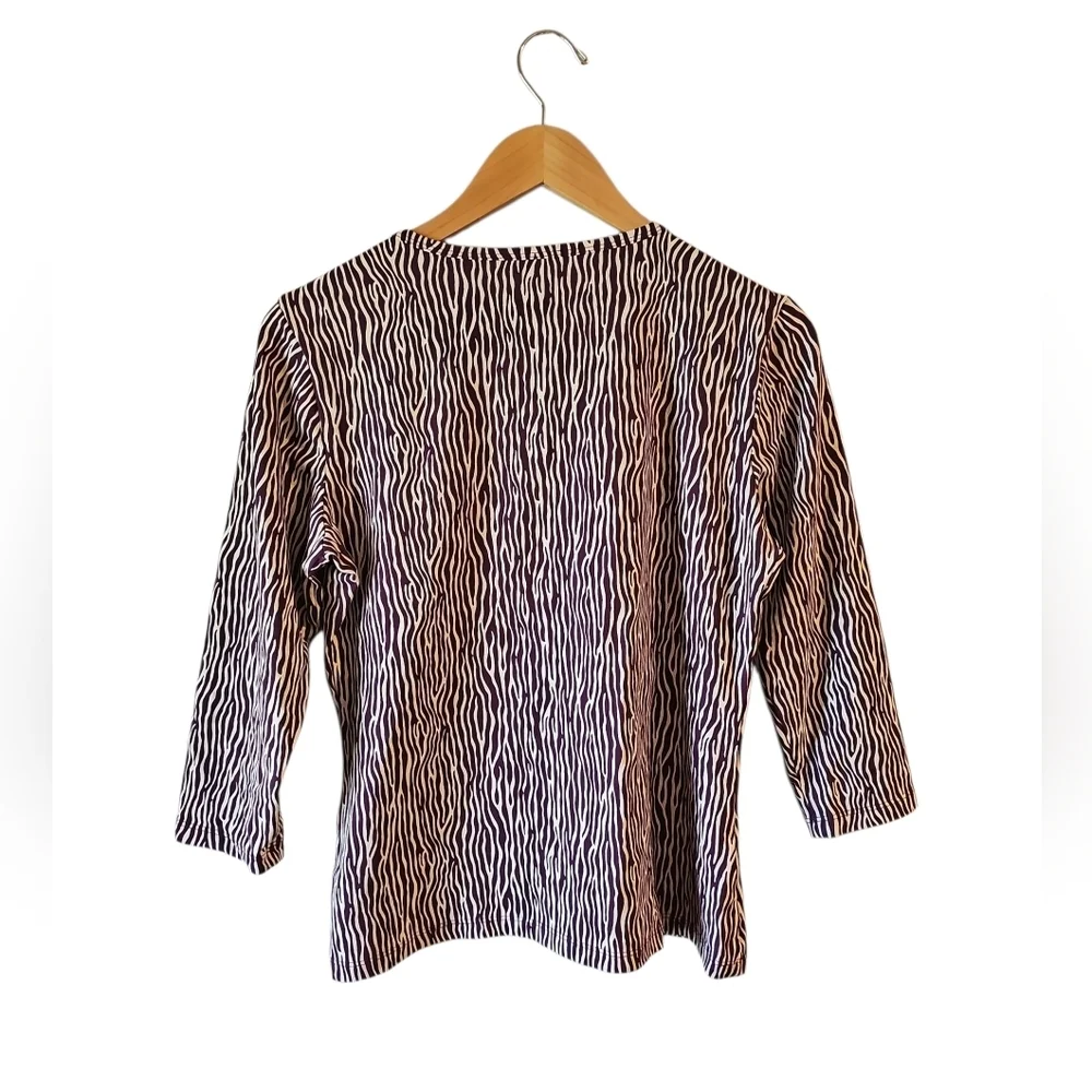 J. McLaughlin Size S Small Catalina Cloth Top Purple Zebra Animal Print WT185 - Picture 3 of 7